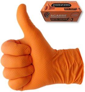 Caja 50uds guante nitrilo diamantado naranja